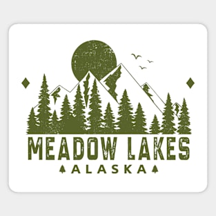 Meadow Lakes Alaska Mountain Souvenir Magnet